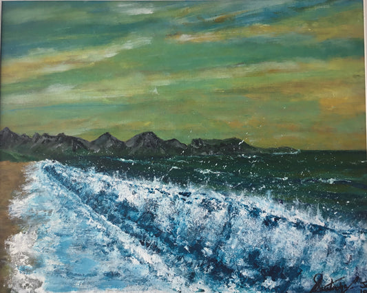 The Meeting of Ocean and Kerry Mountains at Dusk