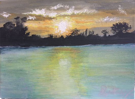 A beautiful sunset looking out from Corradillar cottages over the islands